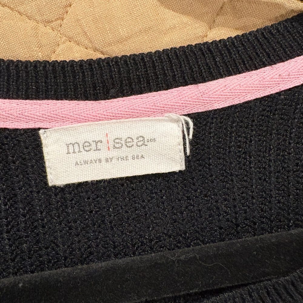 Mer Sea Black Crew Neck Sweater